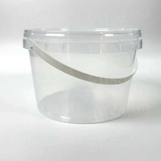 Plastic bucket with lid 2,3 l transparent