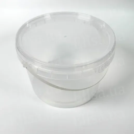 Plastic bucket with lid 2,3 l transparent