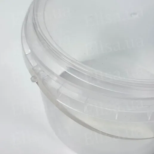 Plastic bucket with lid 2,3 l transparent