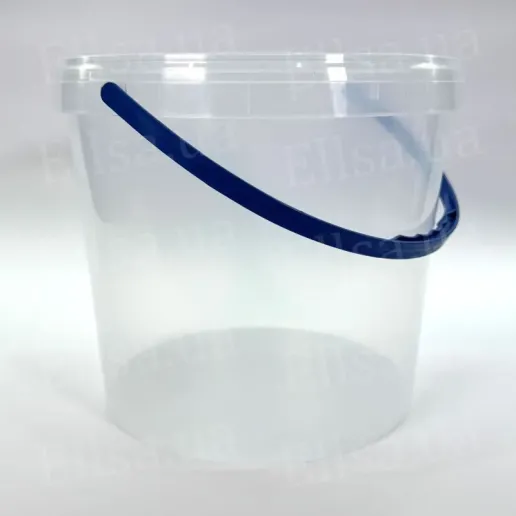 Plastic bucket with lid 10 l transparent