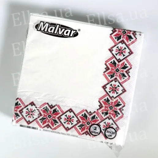 Napkin 30x30cm 2-layer Malvar Embroidery red 40pcs
