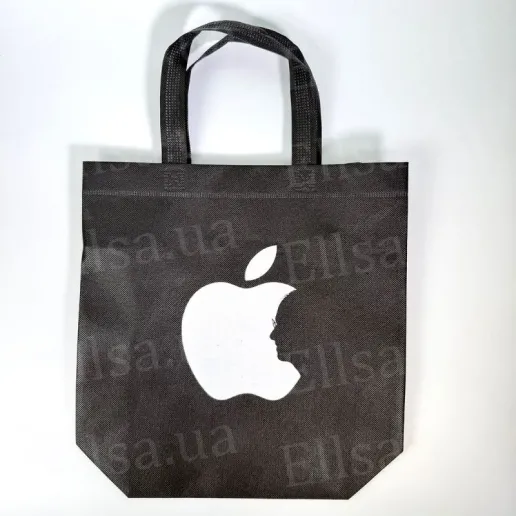 Сумка тканинна Еко 32х27 чорна з замком Apple