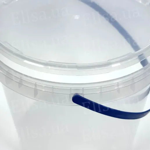 Plastic bucket with lid 10 l transparent