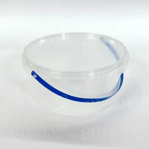 Plastic bucket with lid 0.5 l transparent