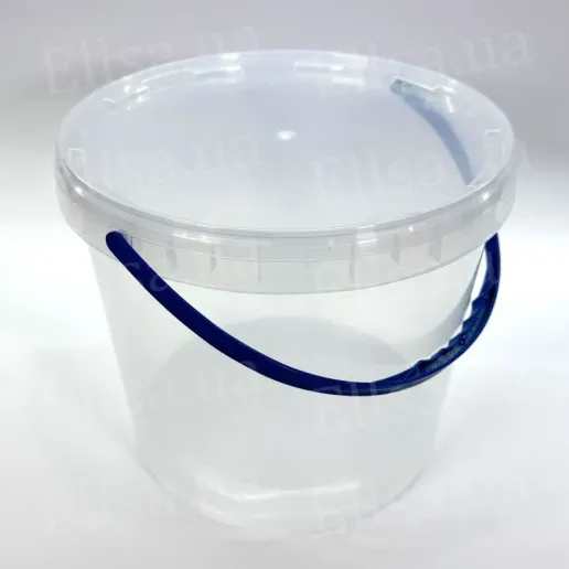 Plastic bucket with lid 10 l transparent