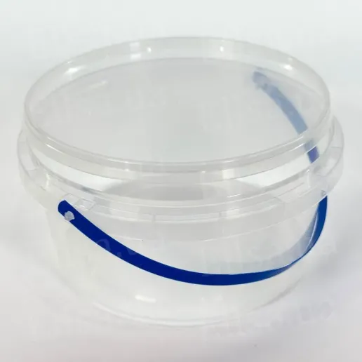Plastic bucket with lid 0.5 l transparent