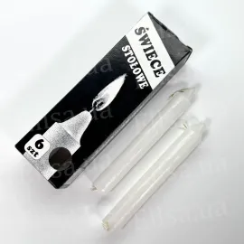 Paraffin table candle Swiece Stolowe 14cm 6pcs
